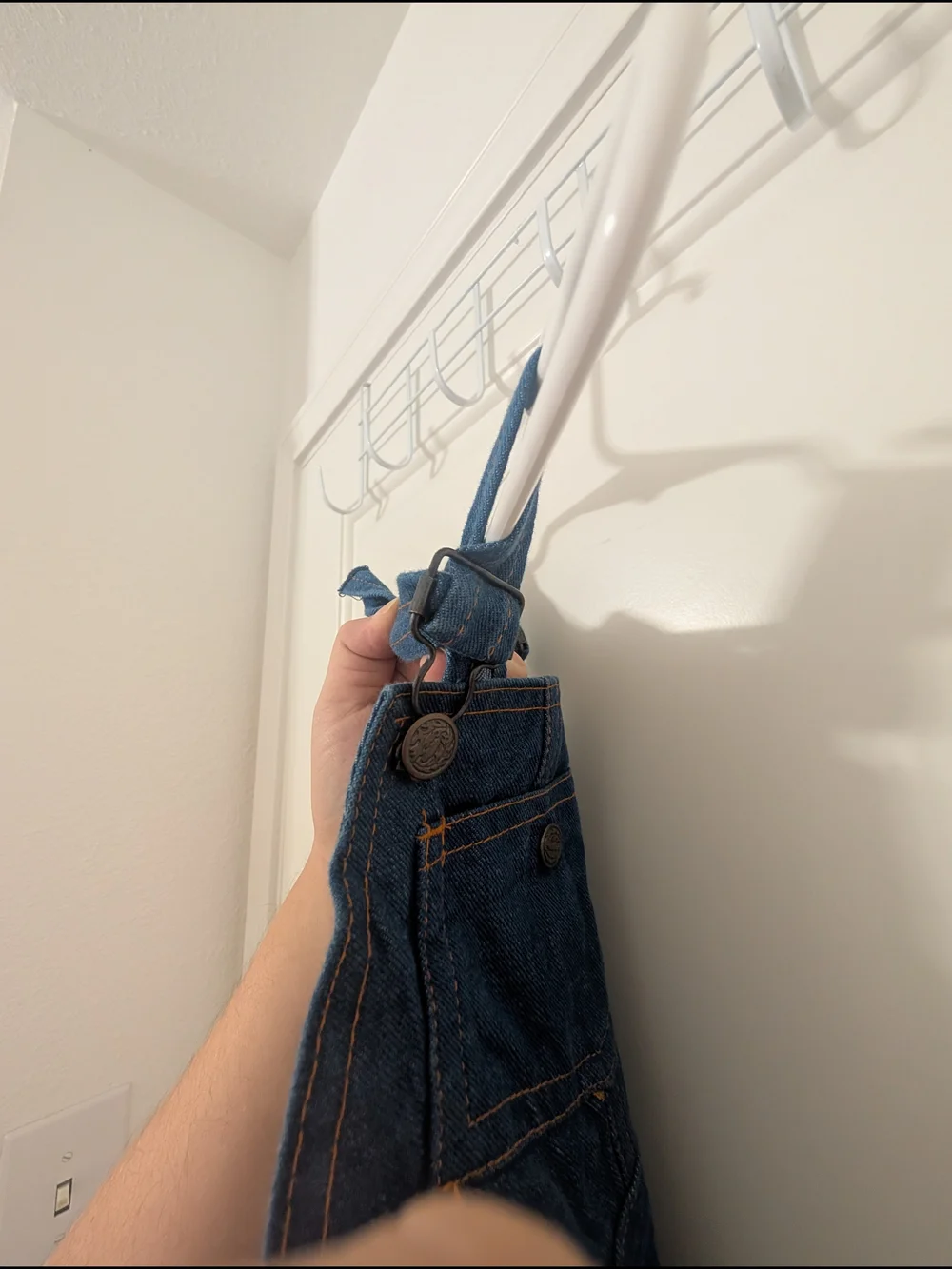 Vintage Kids Denim Short Overalls in Dark Blue